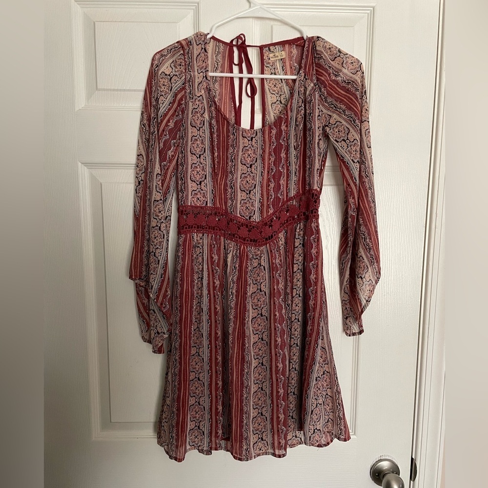 Hollister Red Long Sleeve Dress